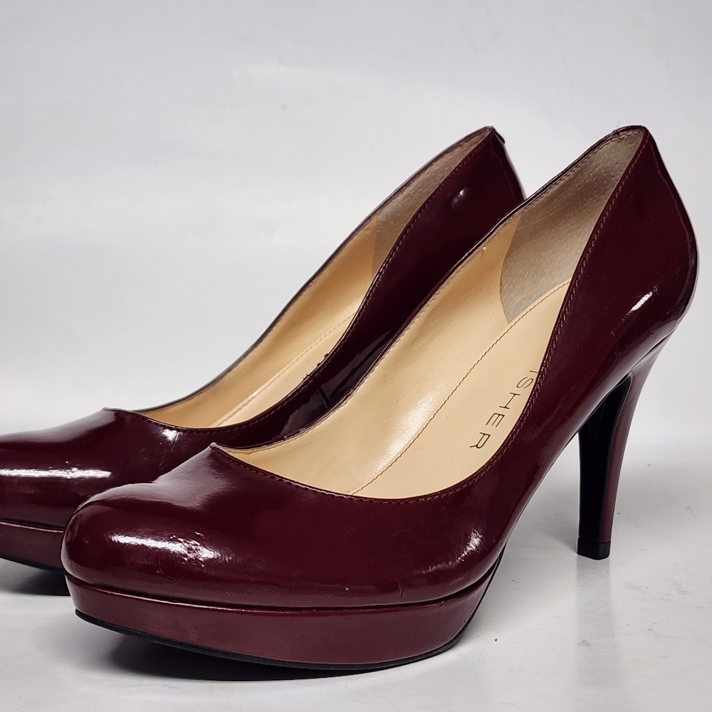 MARC FISHER Sydney Dark Red Slip On  Heels sz 6.5M - Picture 8 of 9